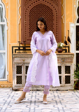 Lilac Chanderi Suit