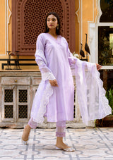 Lilac Chanderi Suit