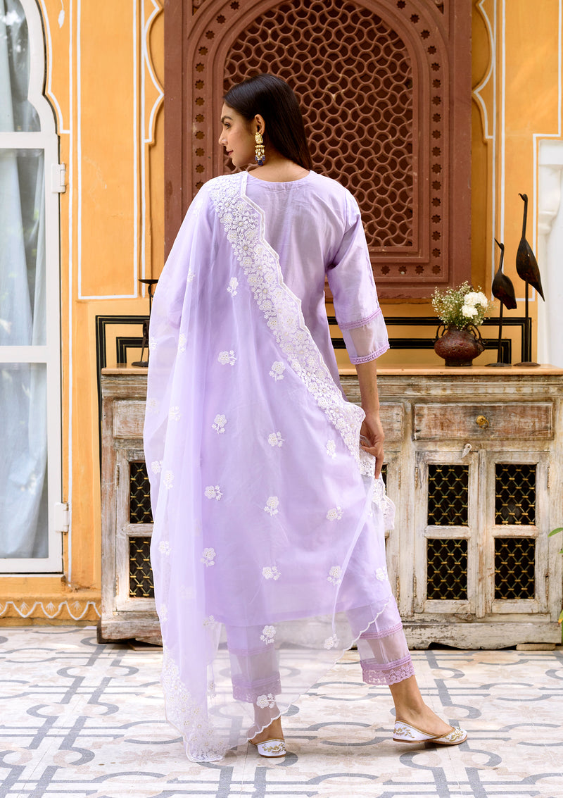 Lilac Chanderi Suit