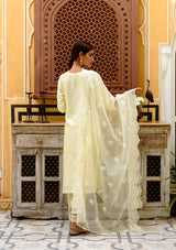 Lemon yellow Chanderi suit